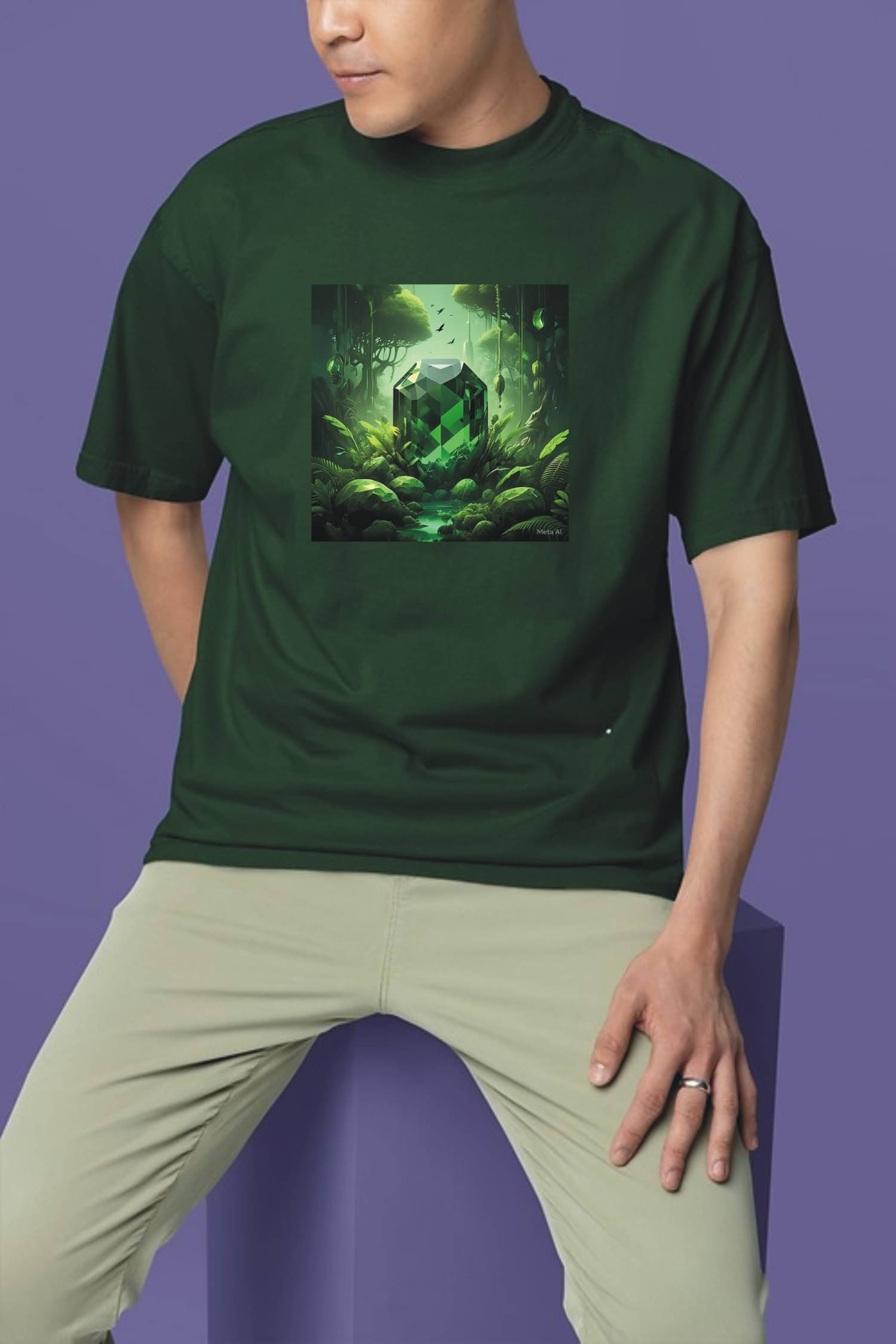 Zyra Fashion Cotton Blend Oversized Fit Printed Half Sleeves Men's Round T-Shirt - Olive Green ( Pack of 1 ) Zyra Fashion Cotton Blend Oversized Fit Printed Half Sleeves Men's Round T-Shirt - Olive Green ( Pack of 1 )