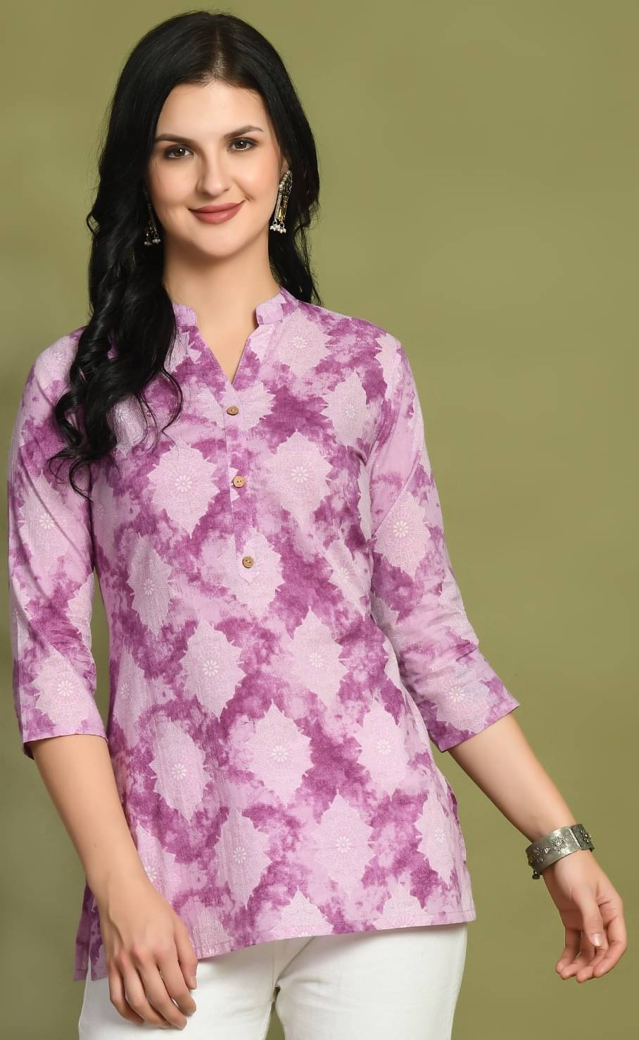 Cotton Blend Short Kurti For Women (Pack of 1)     			Cotton Blend Short Kurti For Women (Pack of 1)