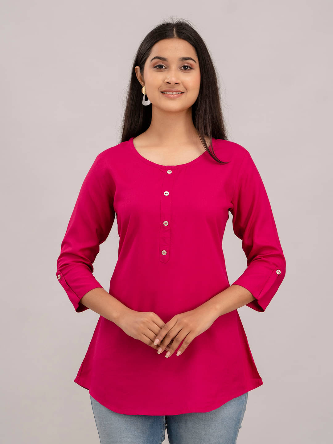 Rayon Short Kurti For Women (Pack of 1) Rayon Short Kurti For Women (Pack of 1)