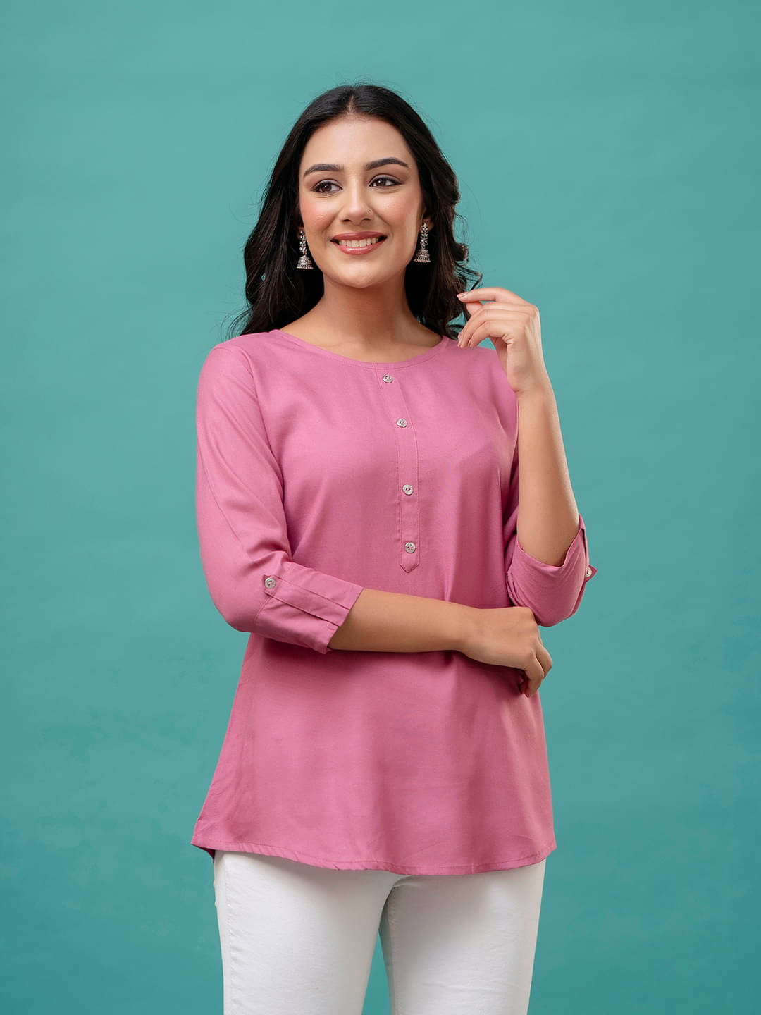 Rayon Short Kurti For Women (Pack of 1) Rayon Short Kurti For Women (Pack of 1)