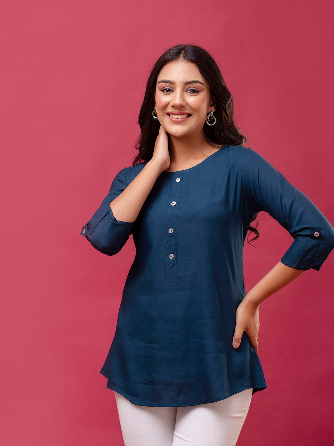Rayon Short Kurti For Women (Pack of 1)     			Rayon Short Kurti For Women (Pack of 1)