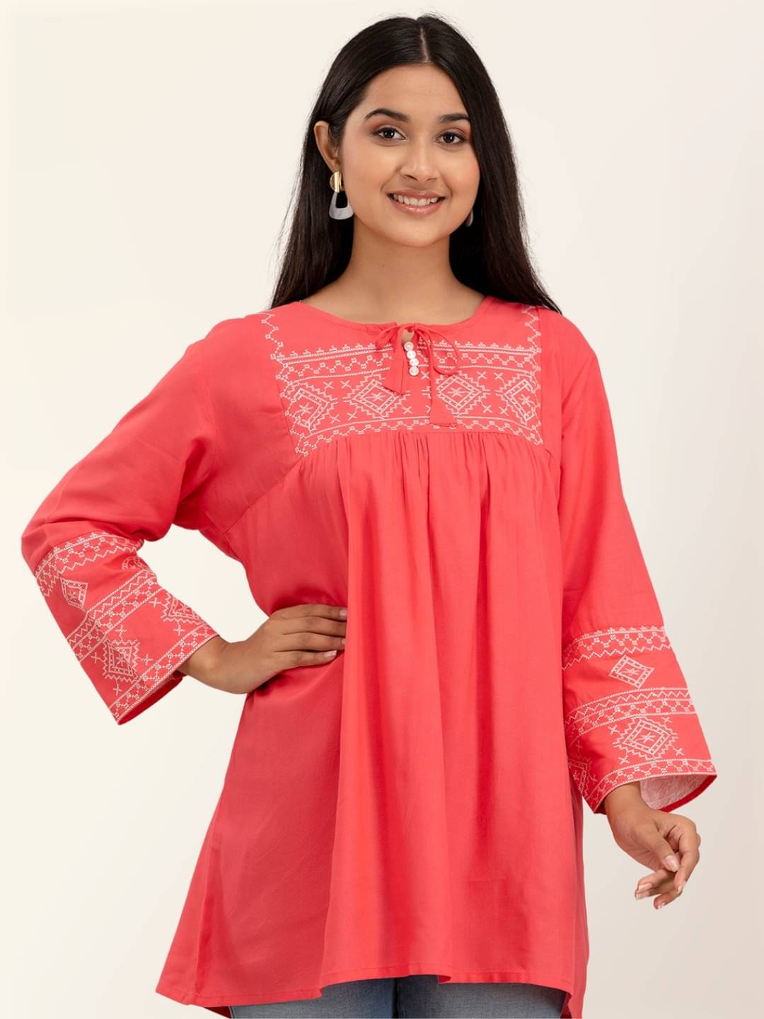     			feranoid Women's Viscose Rayon Tunic ( Pink )