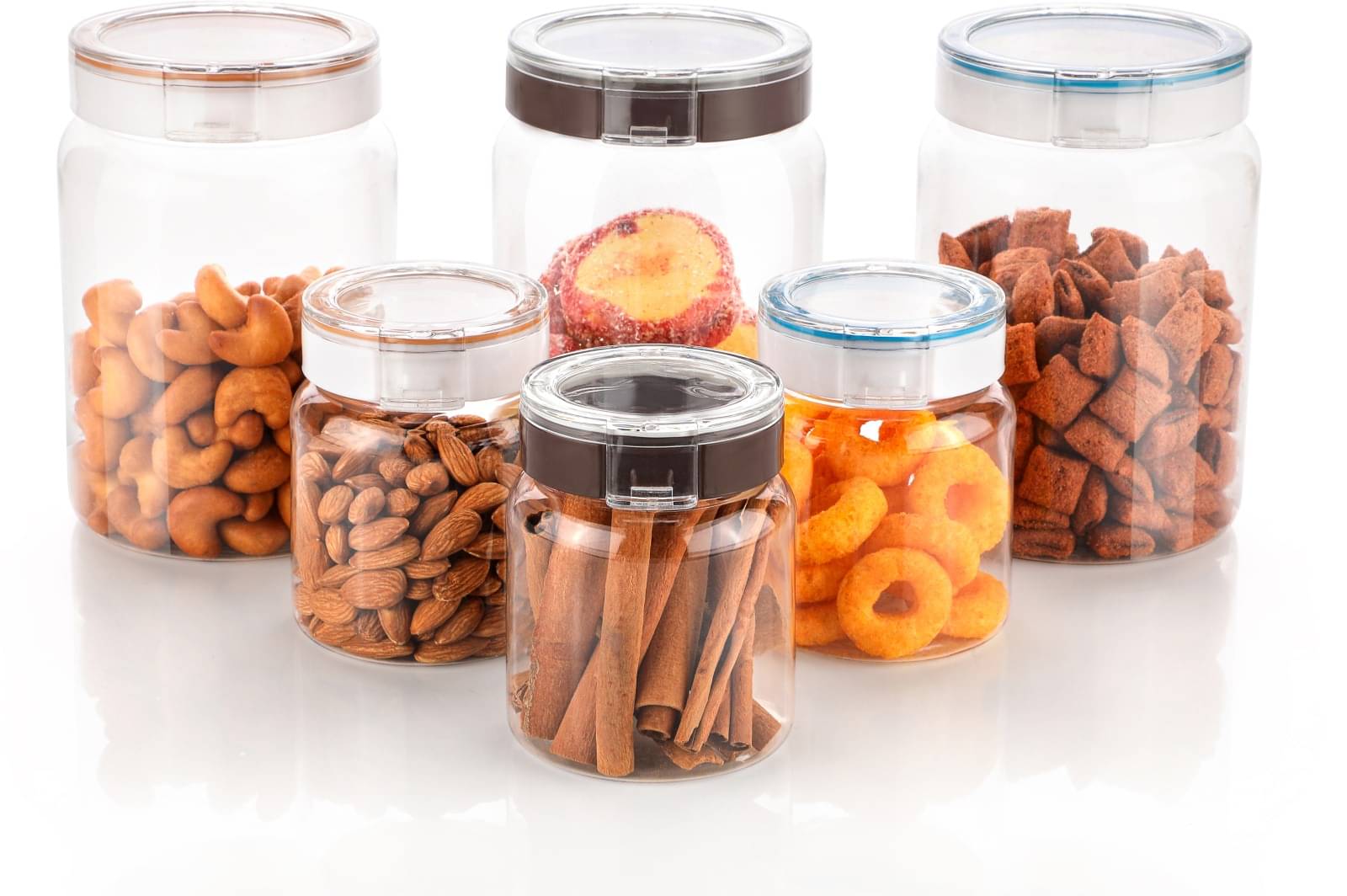     			omortex Plastic Multicolor Multi-Purpose Container ( Set of 6 )