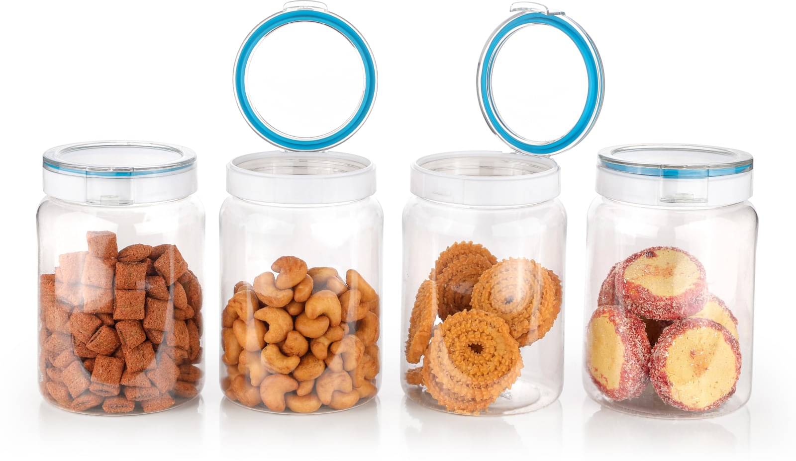     			omortex Plastic Transparent Multi-Purpose Container ( Set of 4 )