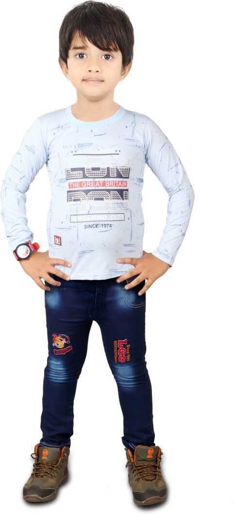 vanraj Pack of 1 Boys Cotton Blend T-Shirt & Pants Set ( Multicolor )