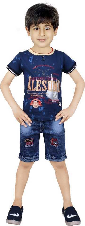 vanraj Pack of 1 Boys Cotton Blend T-Shirt & Shorts Set ( Multicolor 1 ) vanraj Pack of 1 Boys Cotton Blend T-Shirt & Shorts Set ( Multicolor 1 )