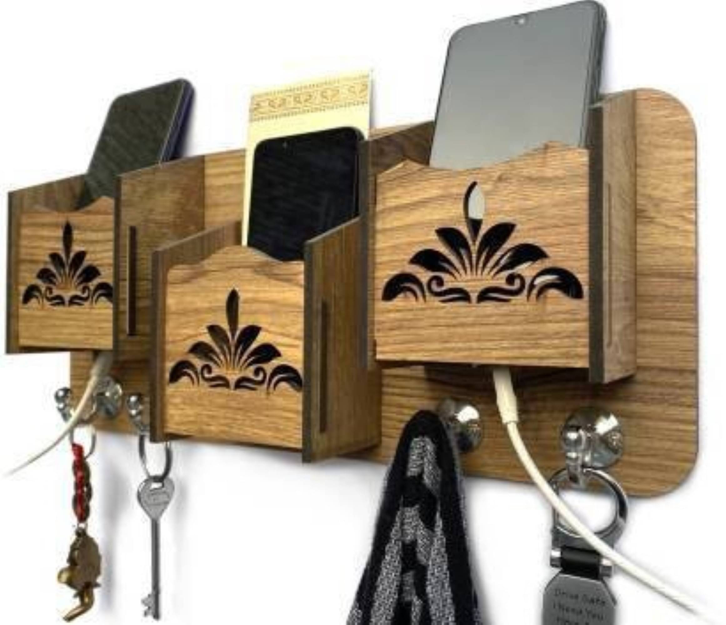     			Arpita Crafts Beige Wood Key Holder - Pack of 1