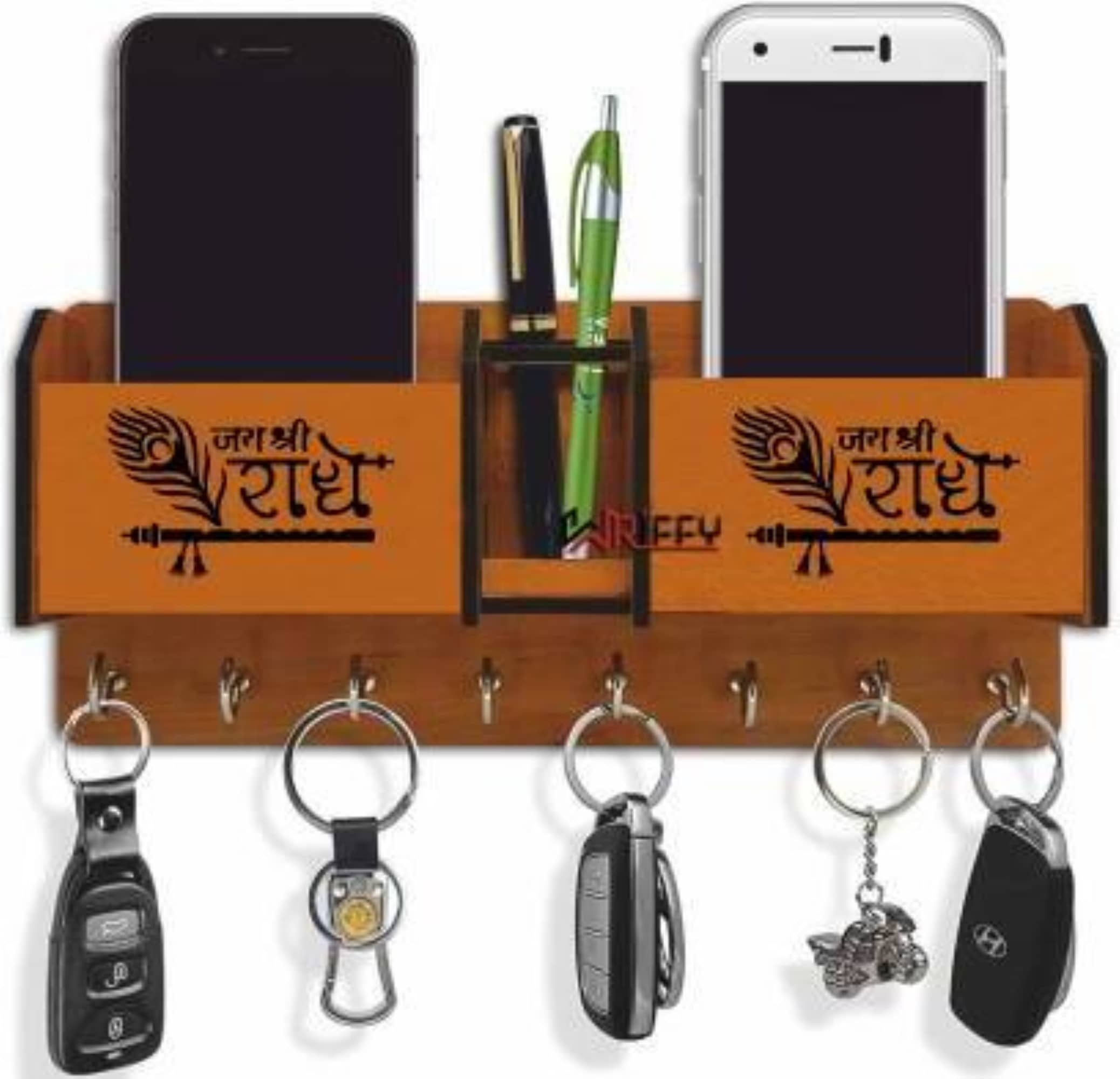 Arpita Crafts Brown Wood Key Holder - Pack of 1