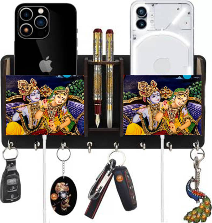 Arpita Crafts Multicolour Wood Key Holder - Pack of 1