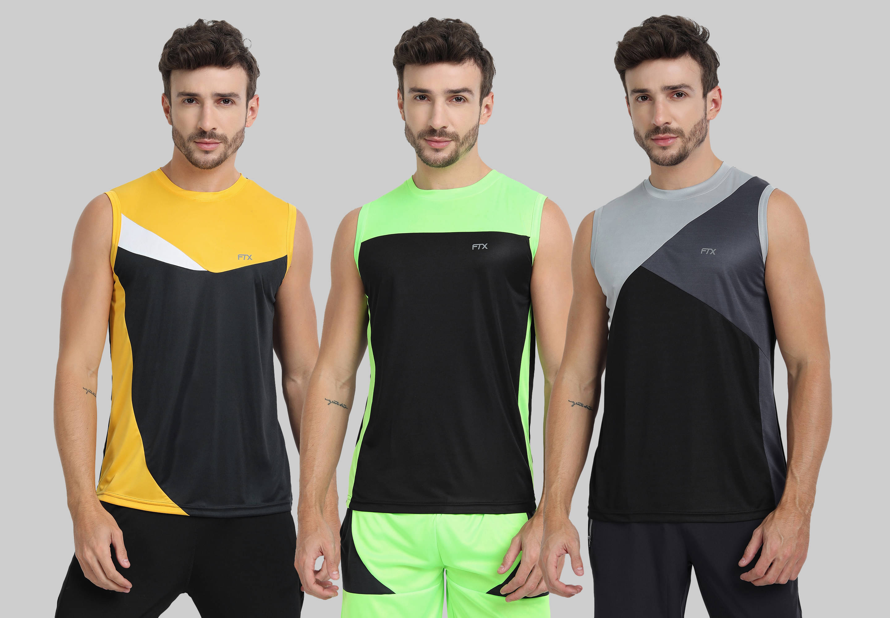FTX Pack of 3 Polyester Basic Vest For Men ( Black ) FTX Pack of 3 Polyester Basic Vest For Men ( Black )