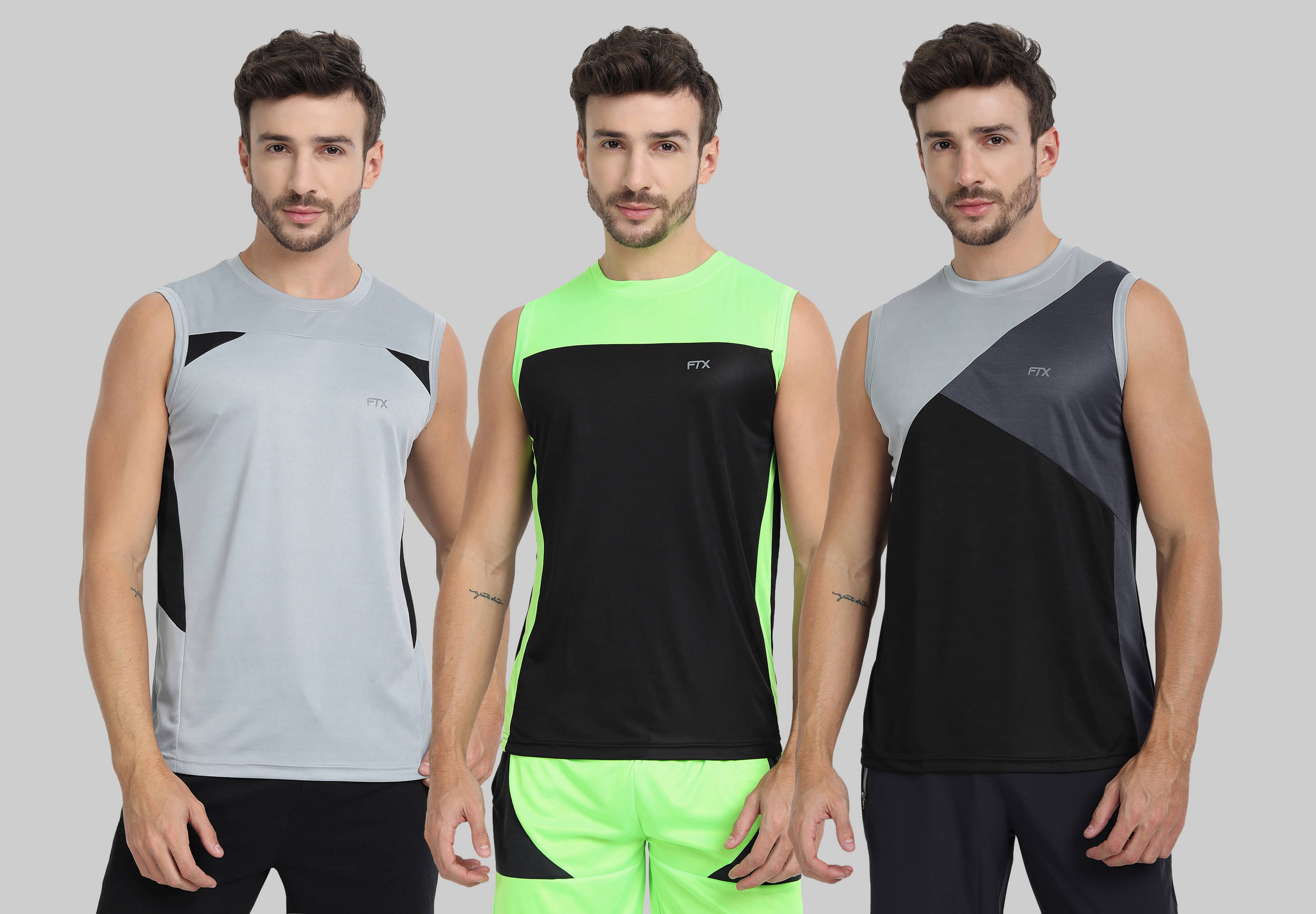 FTX Pack of 3 Polyester Basic Vest For Men ( Black ) FTX Pack of 3 Polyester Basic Vest For Men ( Black )