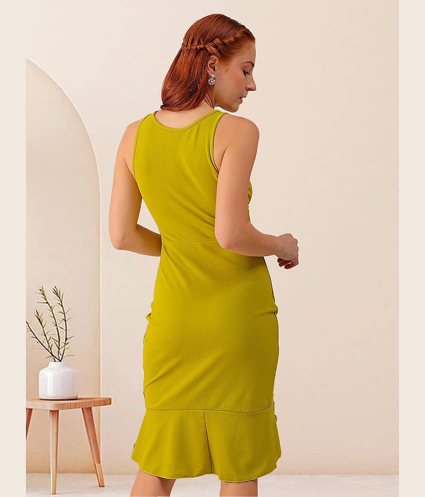 Freehand Women Elastane Solid Maxi ( Mint Green )