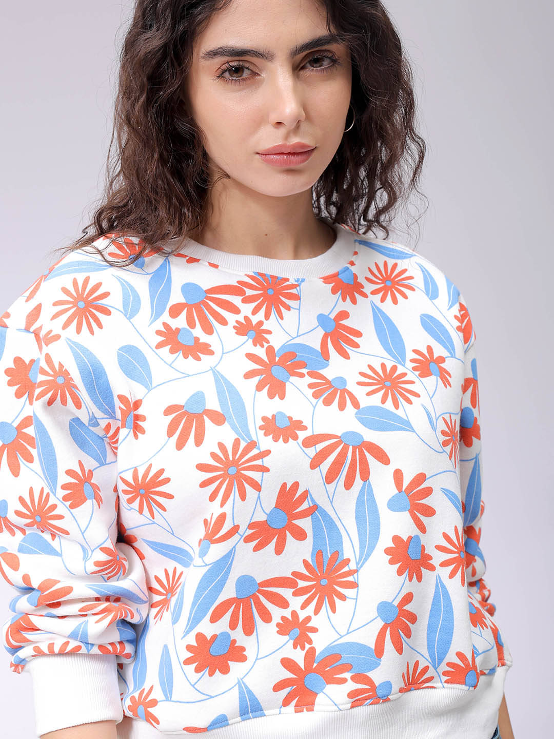     			Freehand Poly Cotton Women's Non Hooded Sweatshirt ( White )