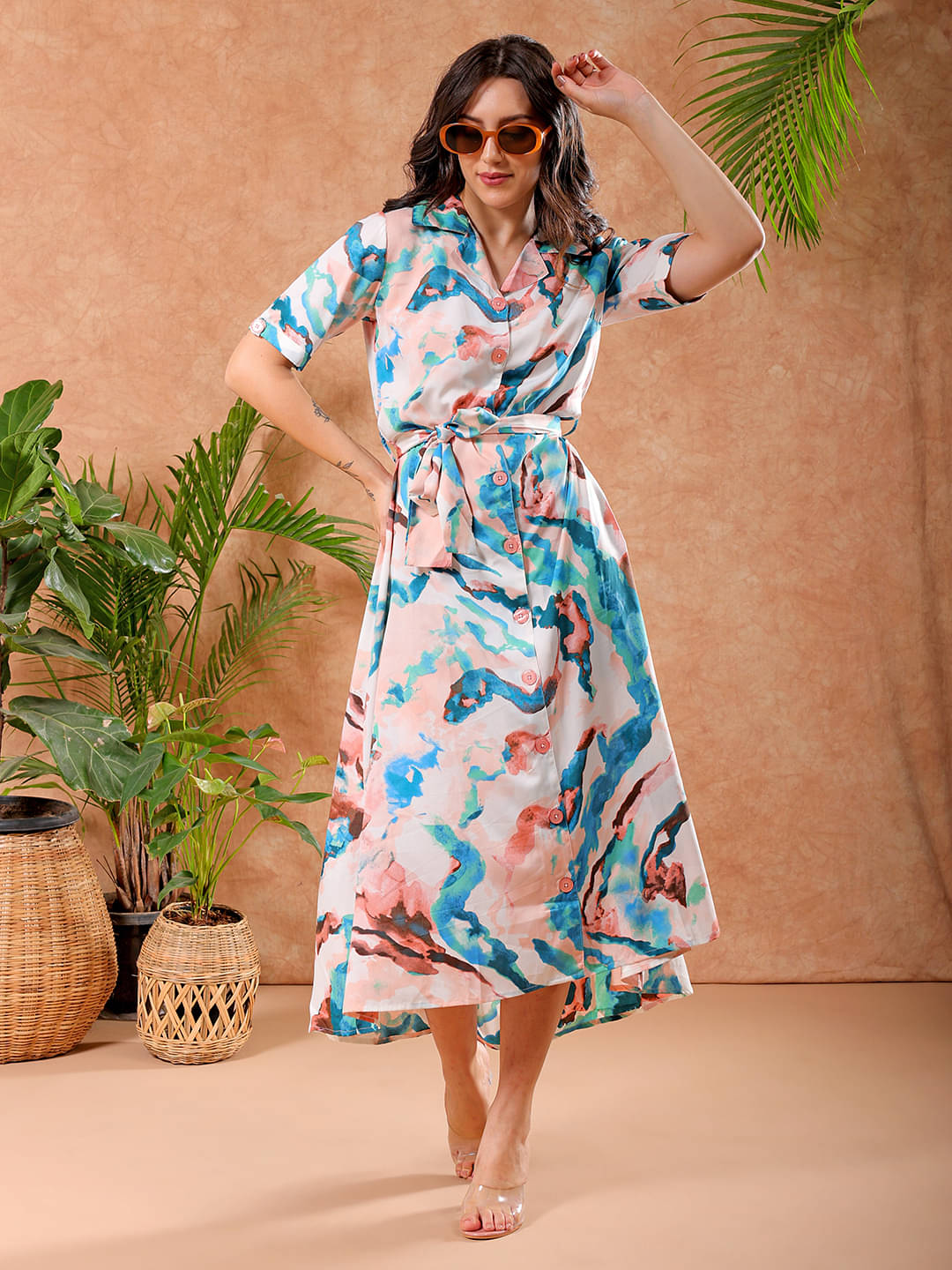 Freehand Women Polyester Printed Maxi ( Multicolor ) Freehand Women Polyester Printed Maxi ( Multicolor )