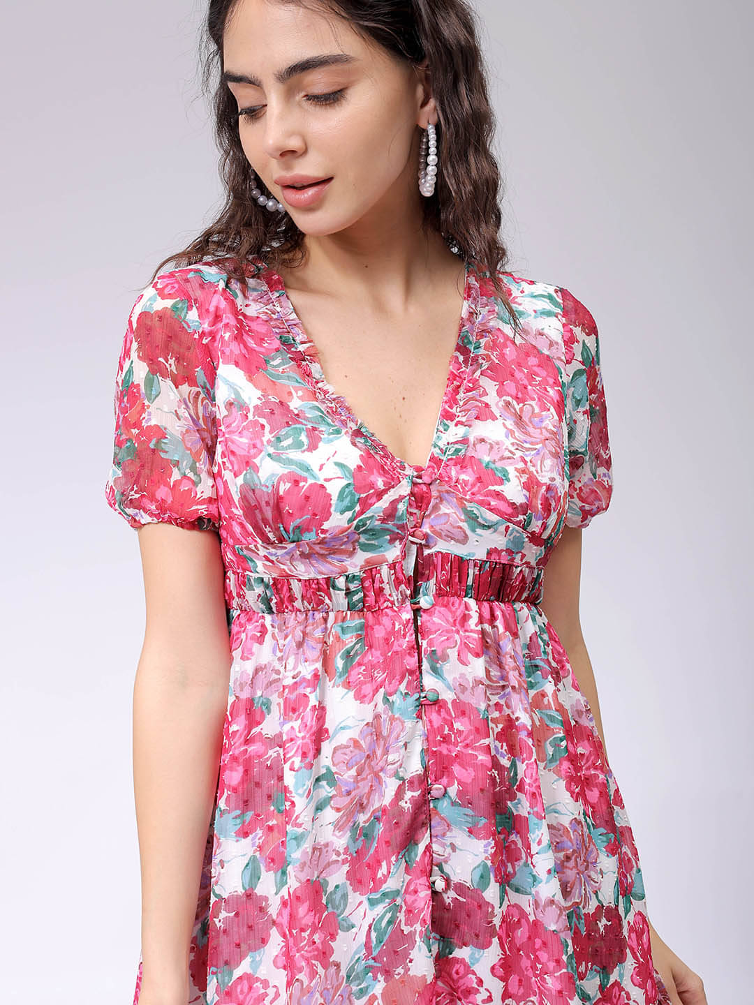 Freehand Women Polyester Printed Maxi ( White )     			Freehand Women Polyester Printed Maxi ( White )