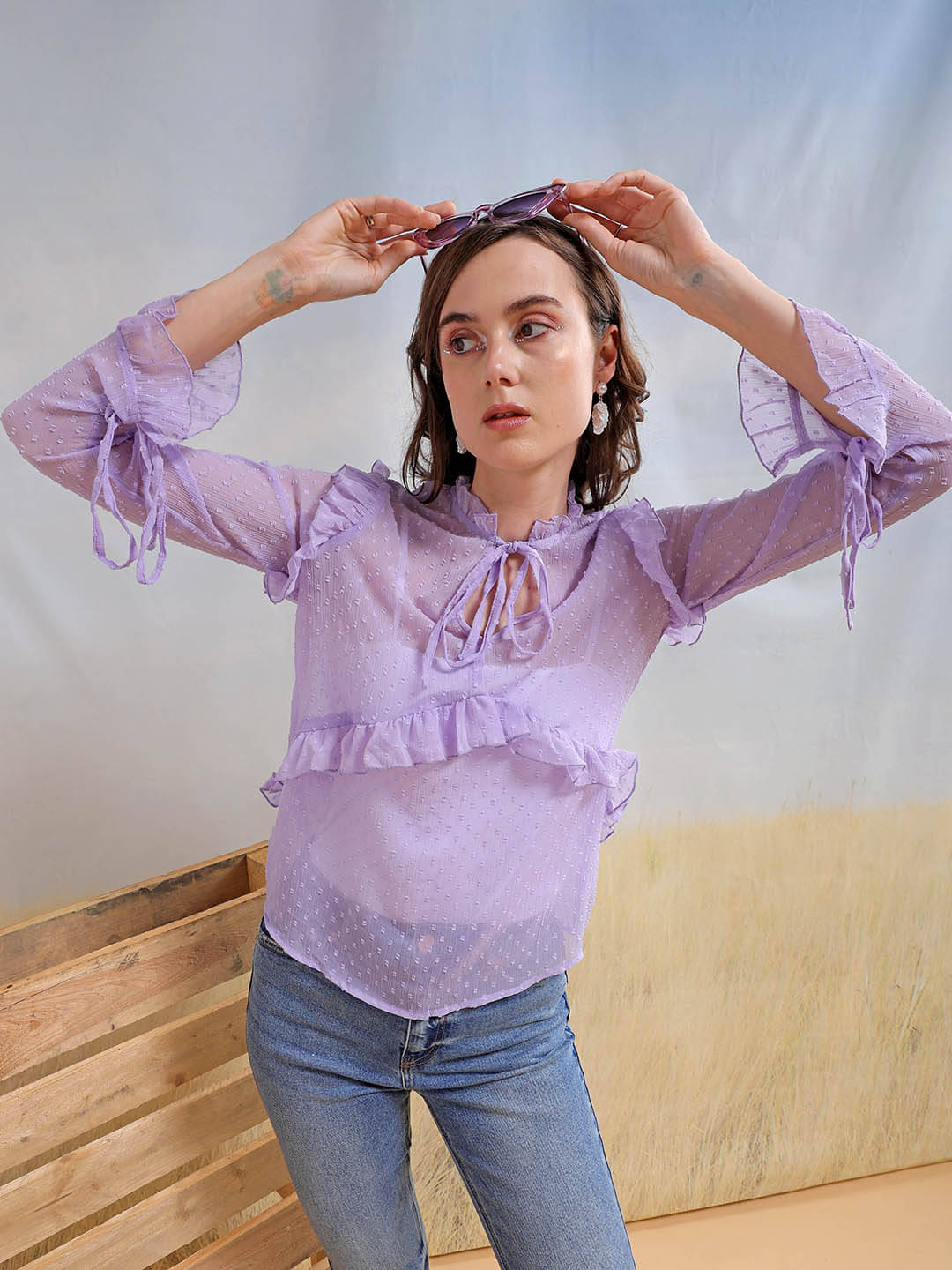 Freehand Women's Polyester Regular Top ( Purple ) Freehand Women's Polyester Regular Top ( Purple )