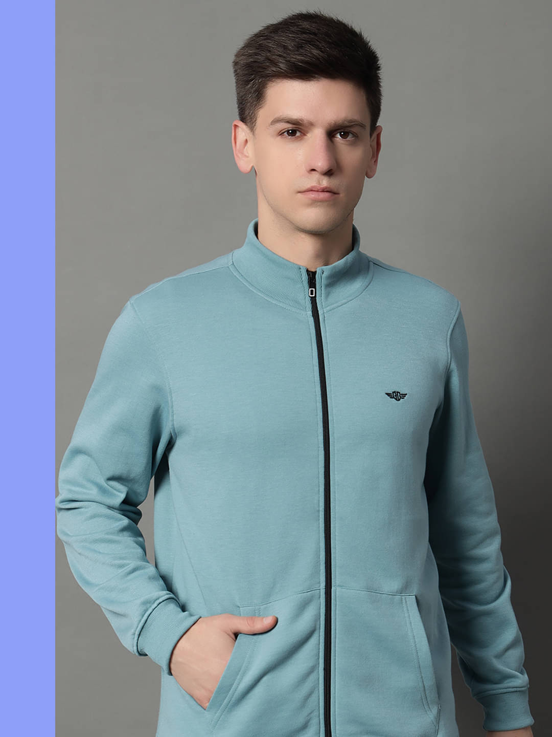     			GET GOLF Cotton Blend High Neck Men's Sweatshirt - Turquoise ( Pack of 1 )
