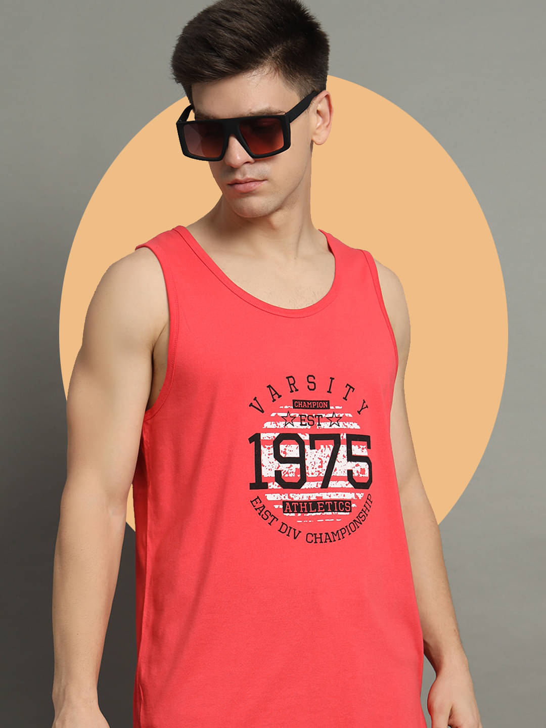 GET GOLF Cotton Blend Regular Fit Printed Sleeveless Men's Round T-Shirt - Coral ( Pack of 1 ) GET GOLF Cotton Blend Regular Fit Printed Sleeveless Men's Round T-Shirt - Coral ( Pack of 1 )