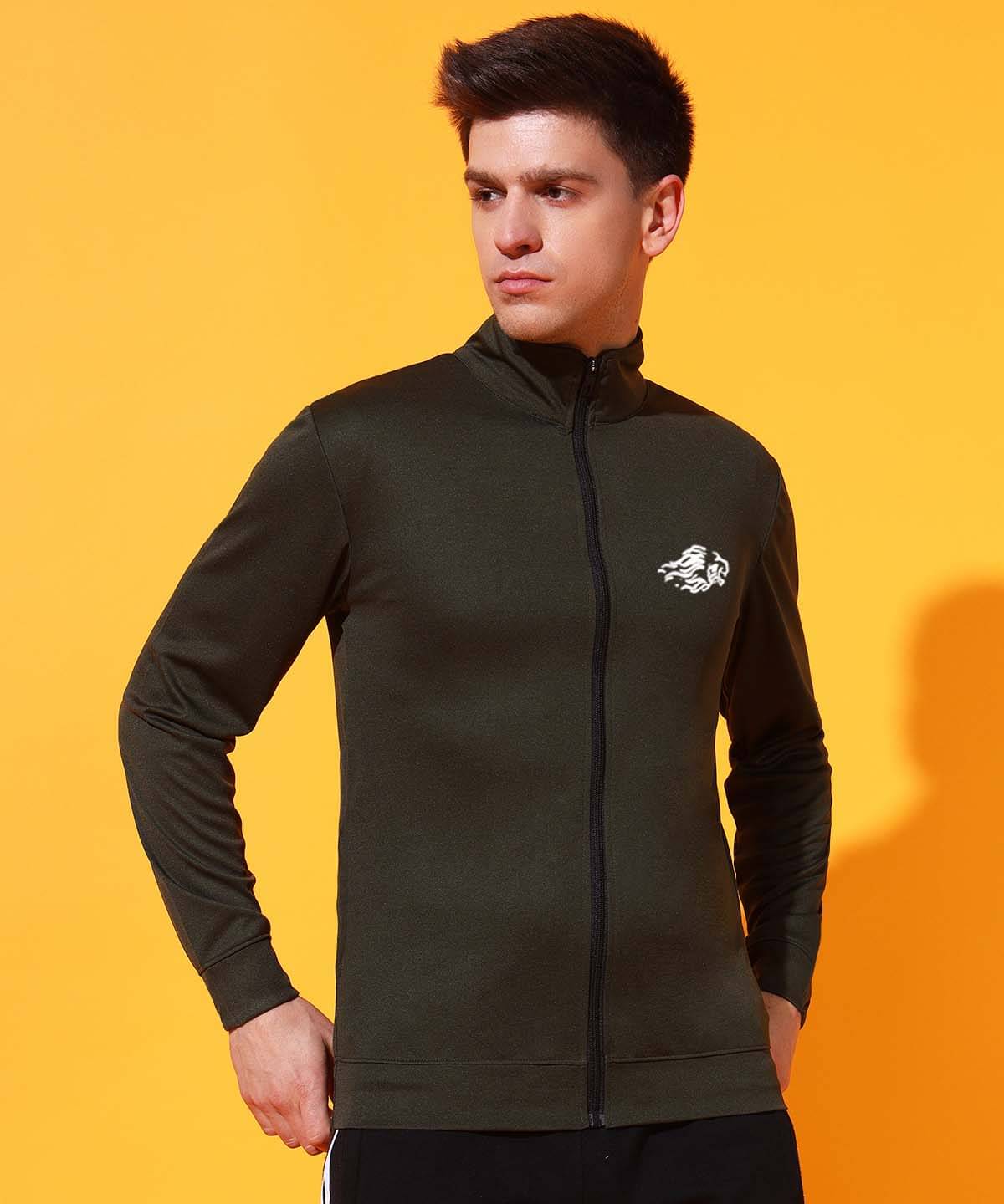     			Glito Polyester Blend Men's Casual Jacket - Olive ( Pack of 1 )