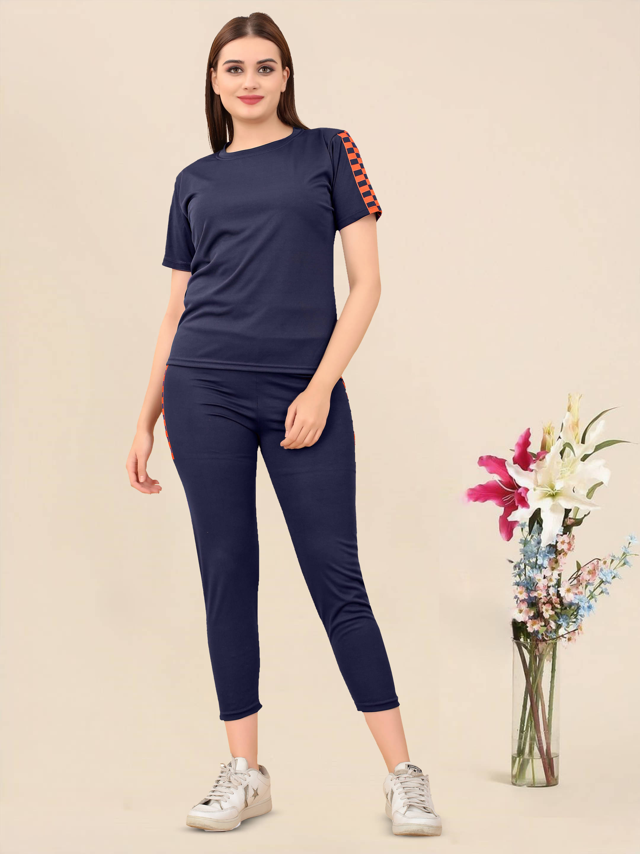     			INFRIM Blue Cotton Blend Printed Tracksuit - Pack of 1