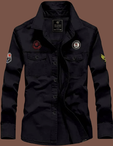 IQIVLI Cotton Blend Regular Fit Self Design Full Sleeves Men's Casual Shirt - Black ( Pack of 1 )