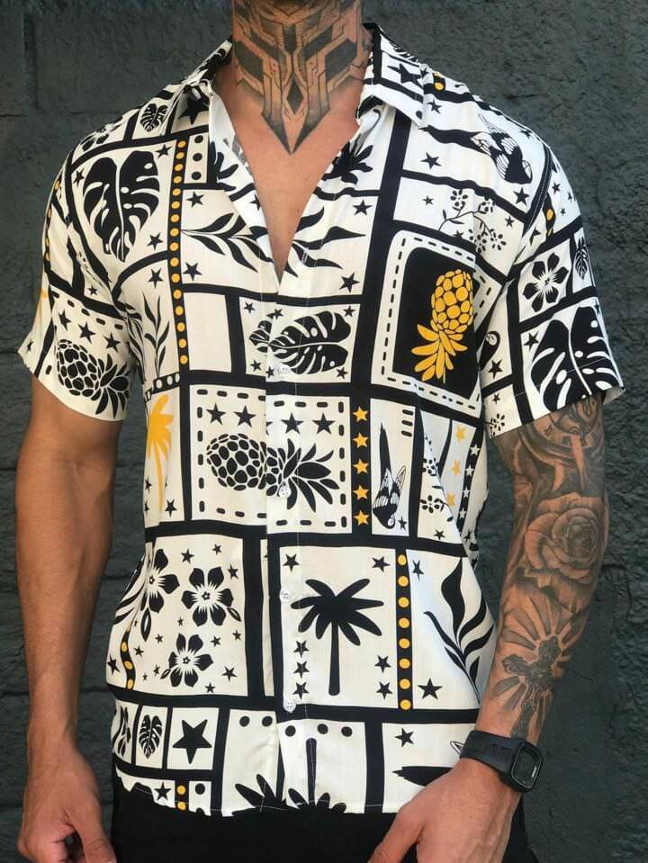     			IQIVLI Cotton Blend Regular Fit Printed Half Sleeves Men's Casual Shirt - Multicolor ( Pack of 1 )