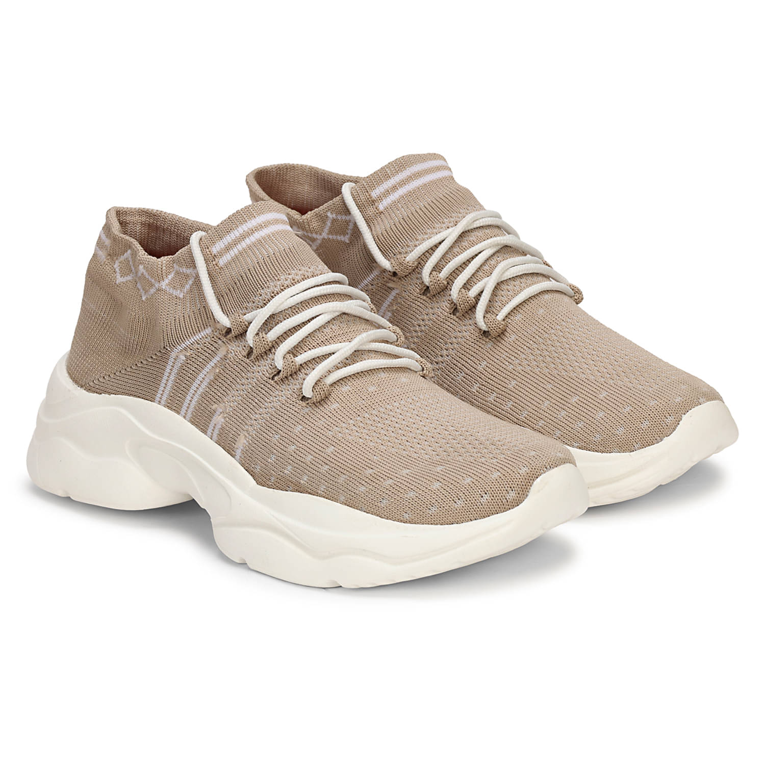 Kraasa - Beige Women's Running Shoes Kraasa - Beige Women's Running Shoes