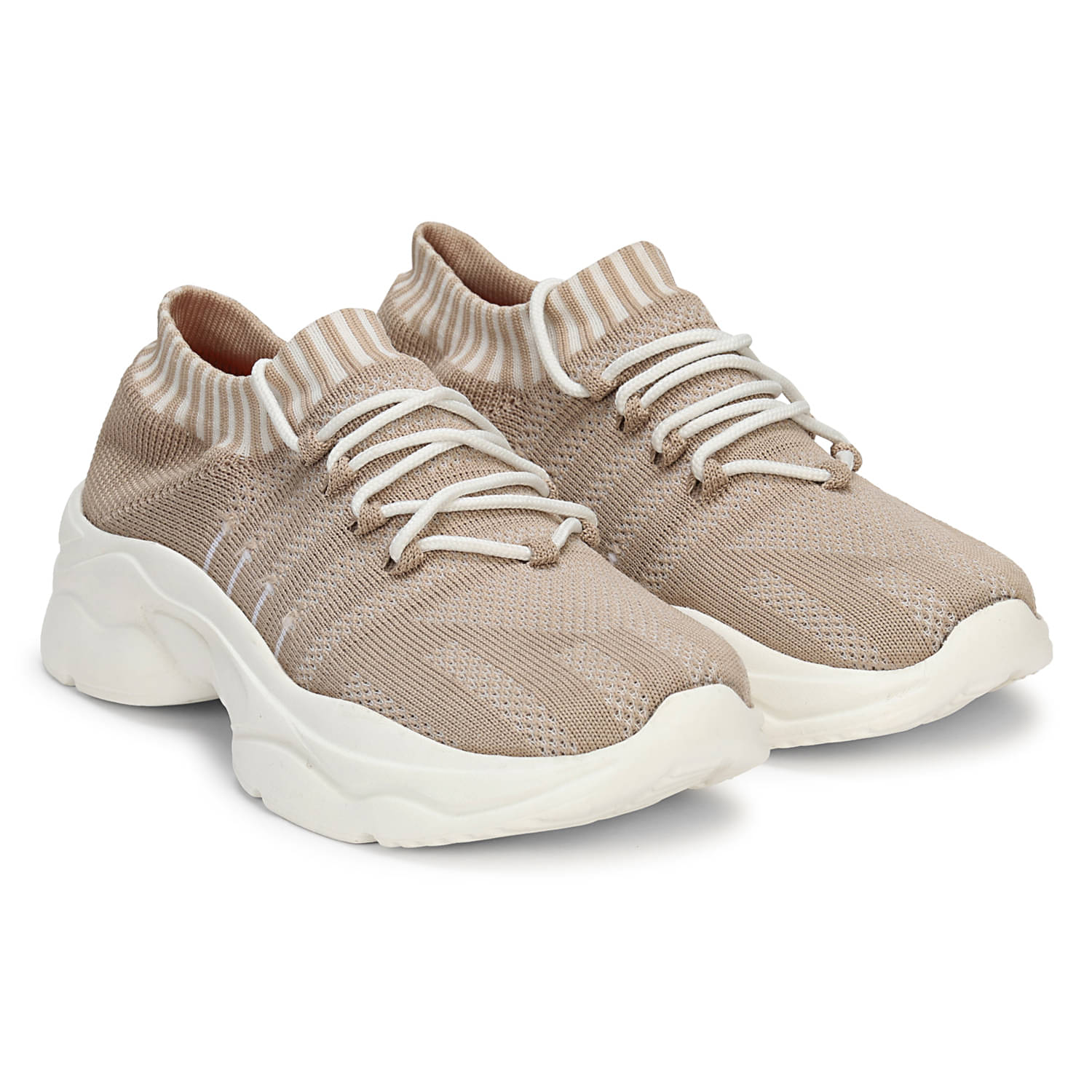     			Kraasa - Beige Women's Running Shoes