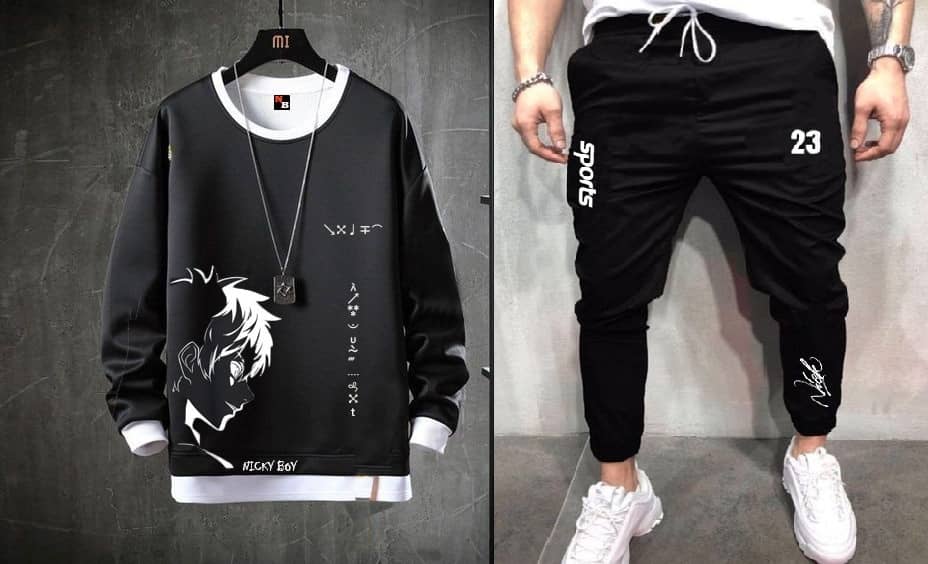 Lieo Trend Black Cotton Blend Regular Fit Men's Tracksuit ( Pack of 1 )