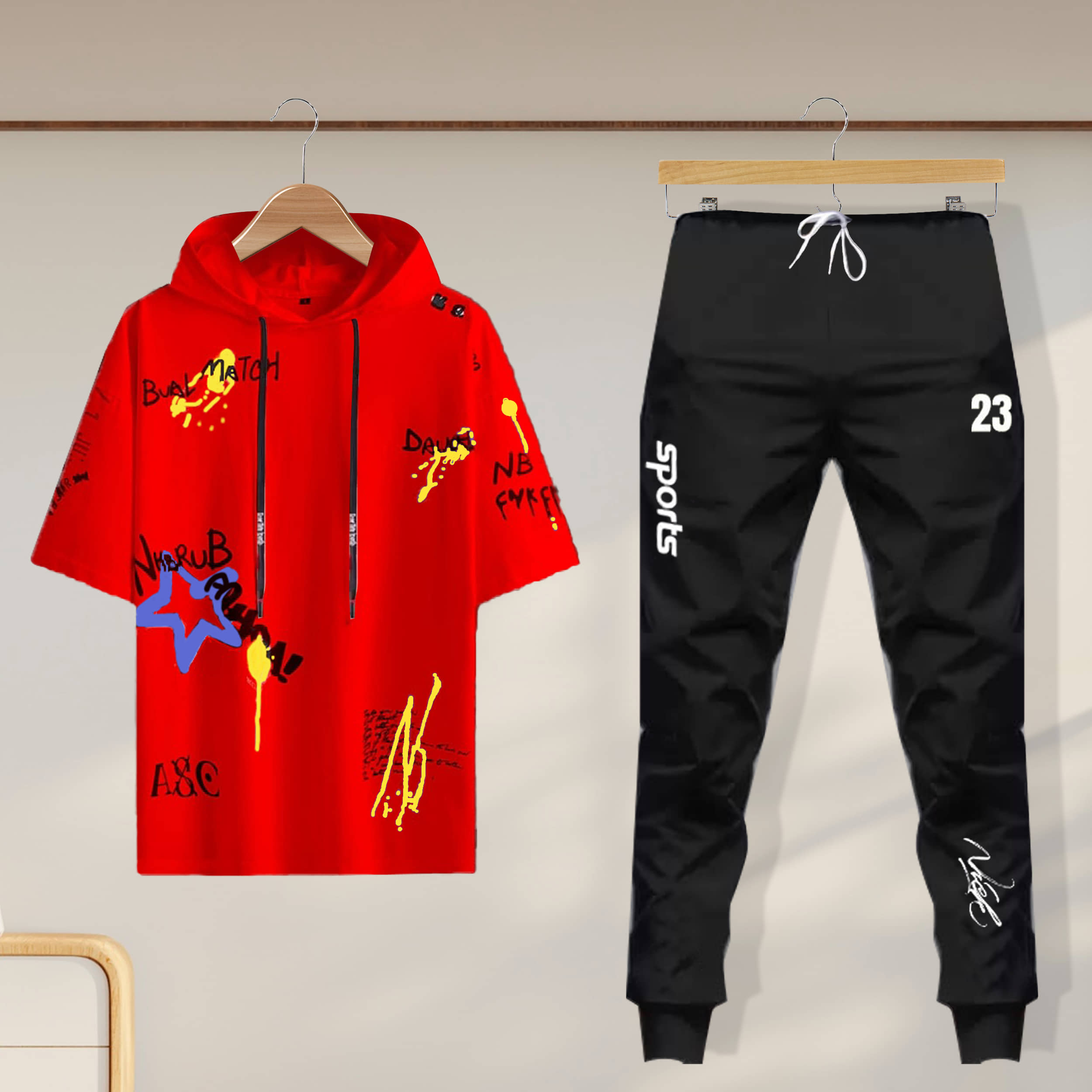 Lieo Trend Multicolor Cotton Blend Regular Fit Men's Tracksuit ( Pack of 1 )