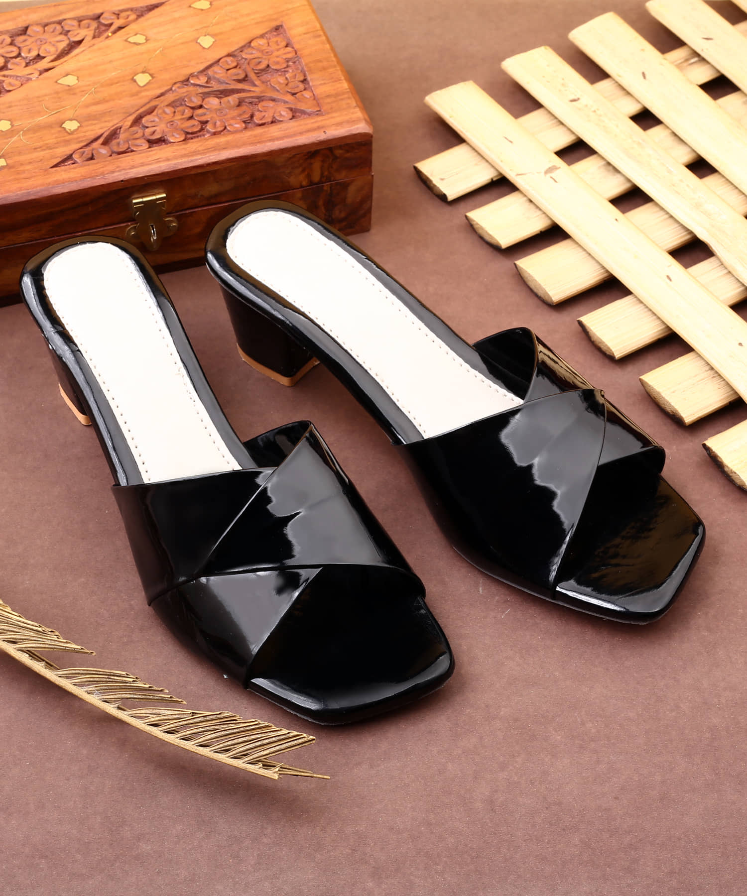Paduki Gray Women's Slip On Heels - Heels | Buy online on ZillyBuy