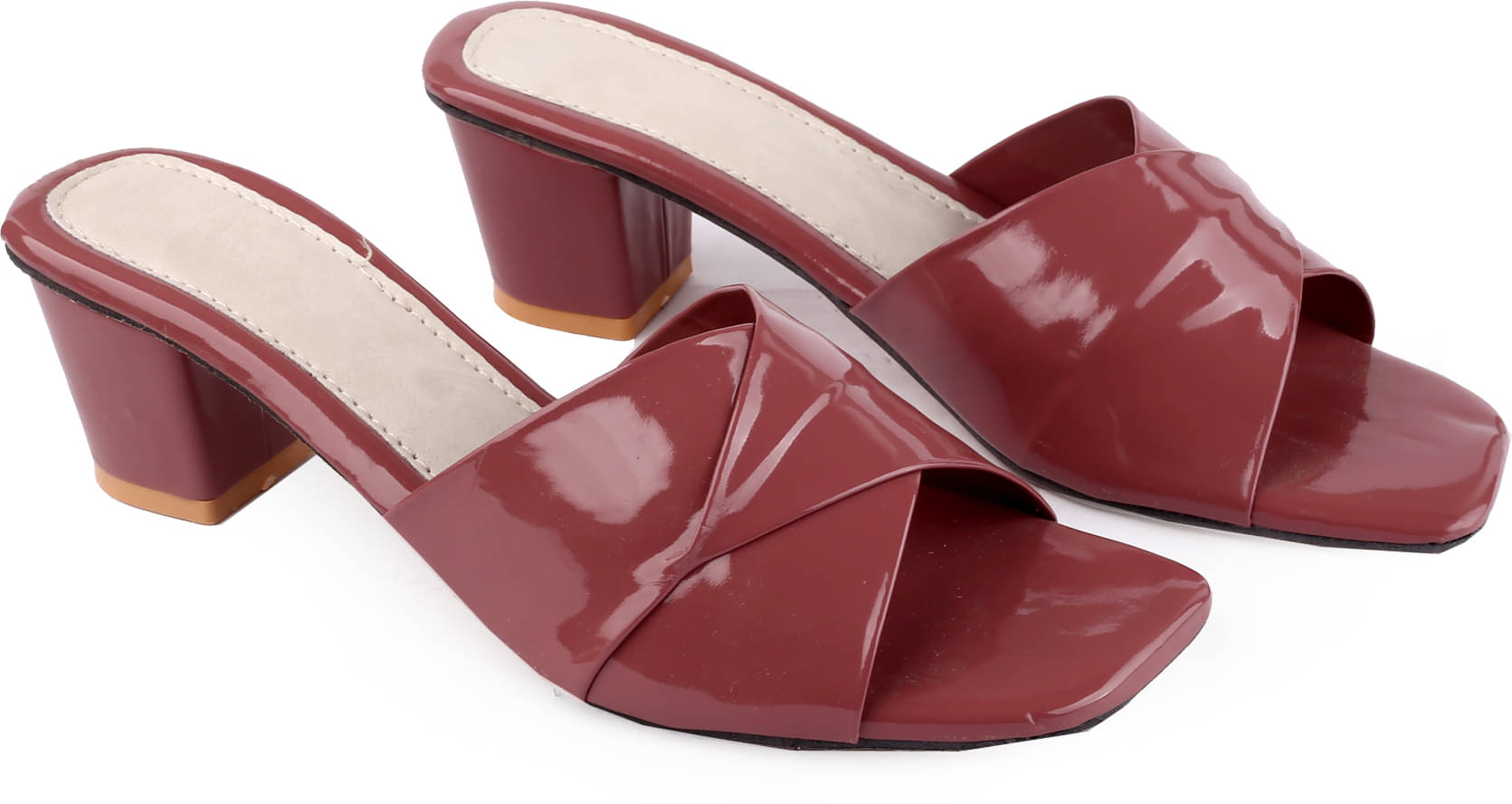     			Paduki Burgundy Women's Slip On Heels