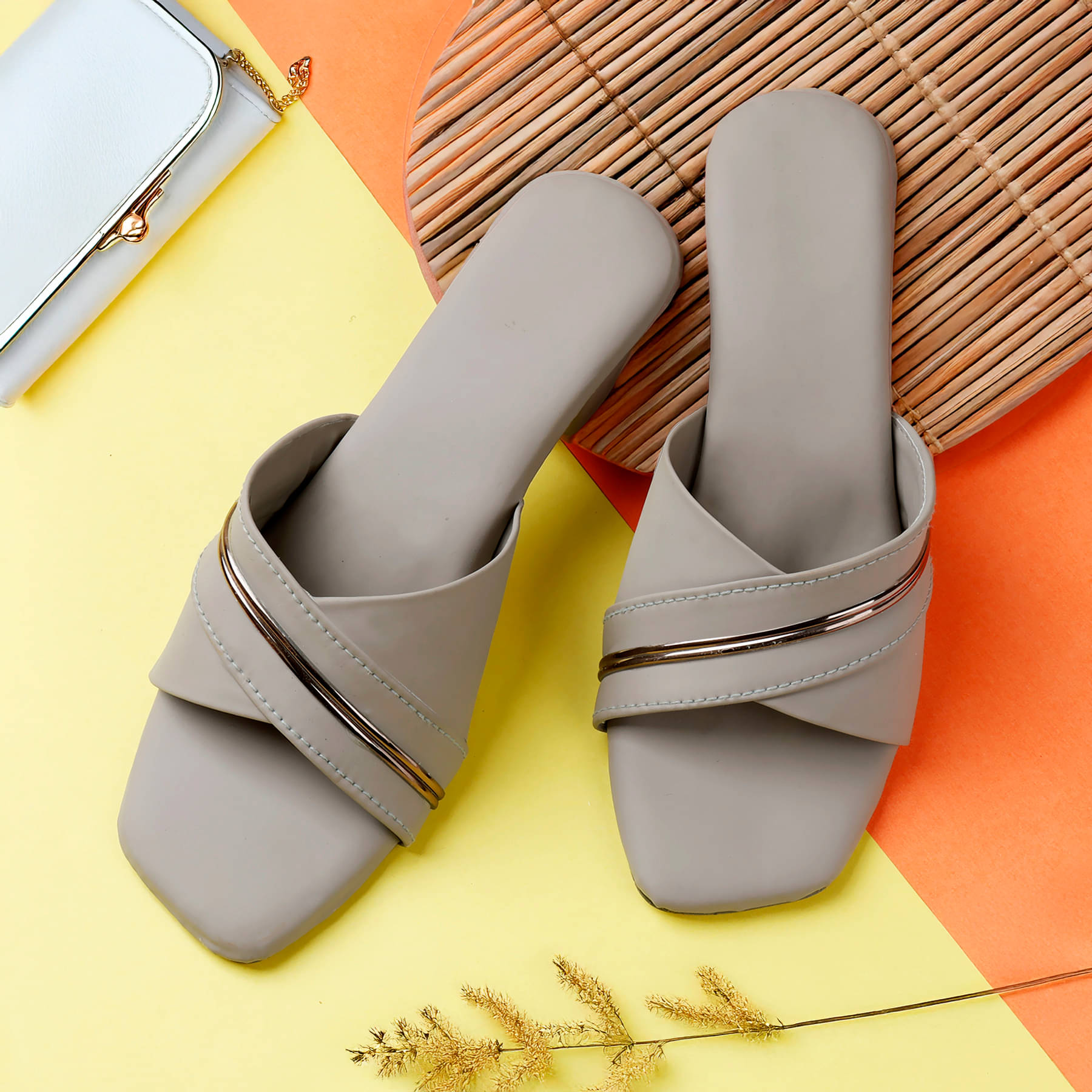     			Paduki Gray Women's Slip On Heels