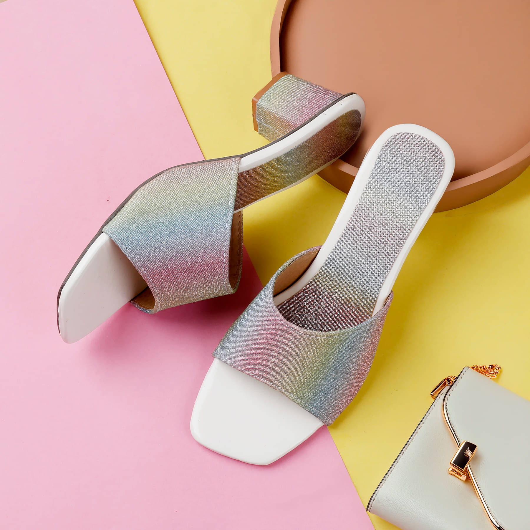     			Paduki Multi Color Women's Slip On Heels
