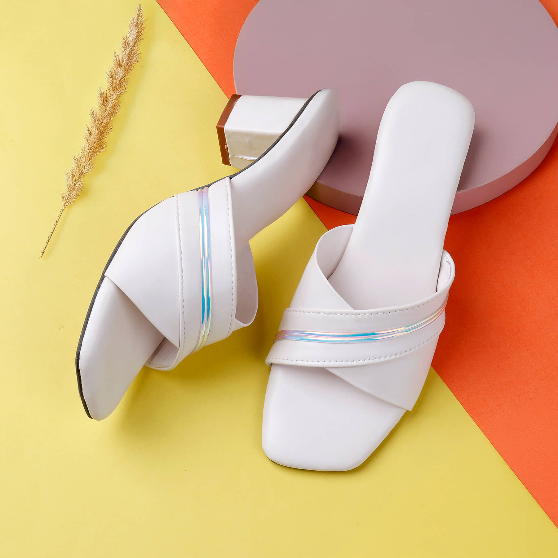     			Paduki Off White Women's Slip On Heels