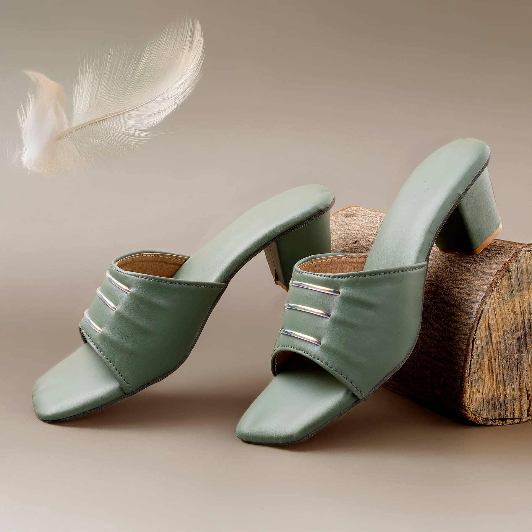     			Paduki Olive Women's Slip On Heels