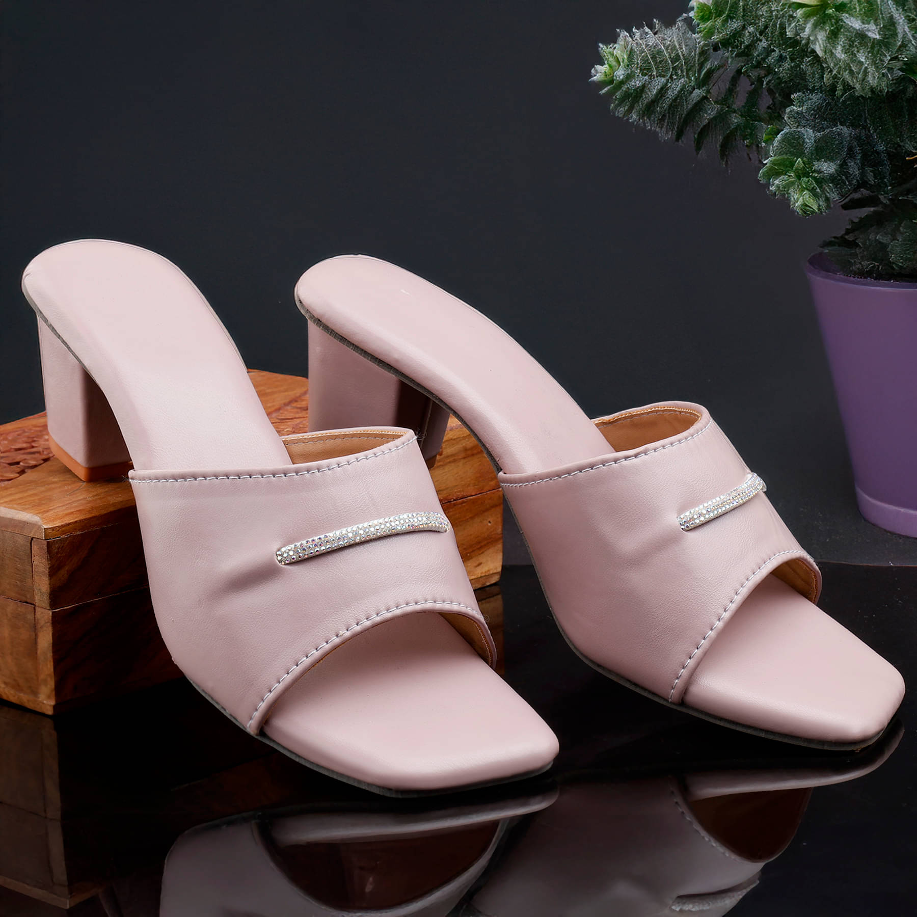 Paduki Pink Women's Slip On Heels     			Paduki Pink Women's Slip On Heels