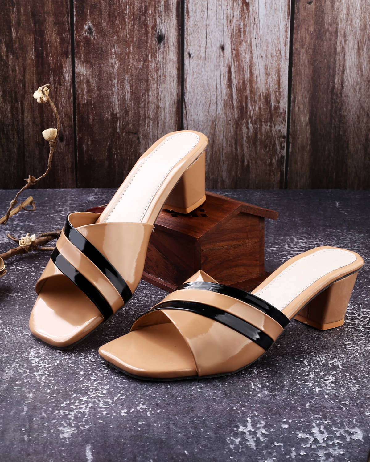     			Paduki Tan Women's Slip On Heels