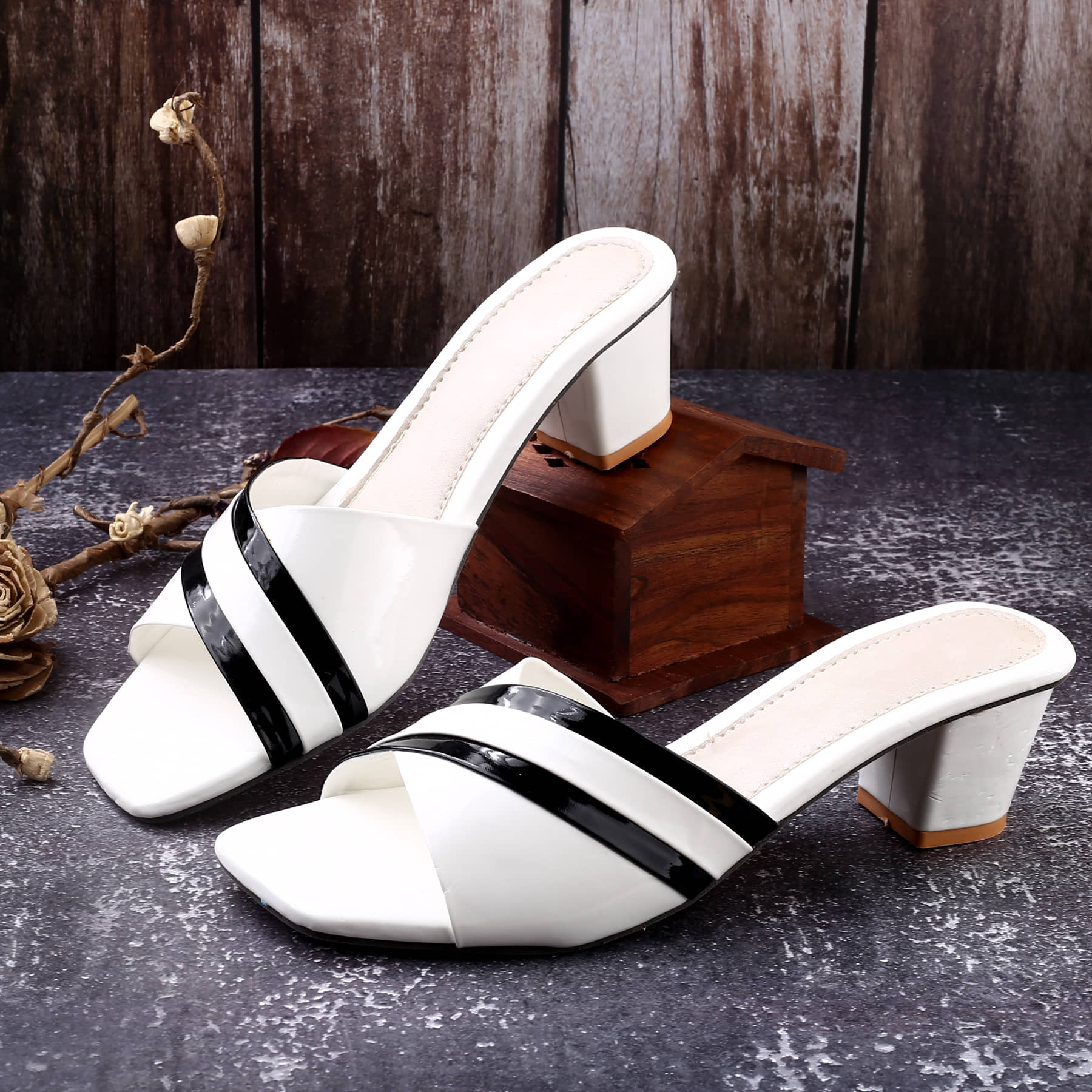 Paduki White Women's Slip On Heels - Heels | Buy online on ZillyBuy