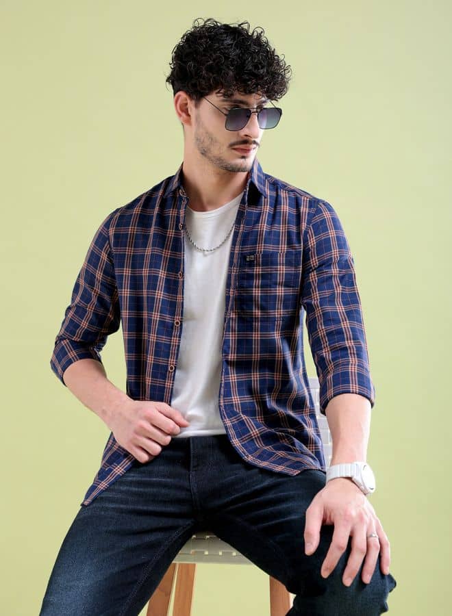 The Indian Garage Co. 100% Cotton Slim Fit Checks Full Sleeves Men's Casual Shirt - Red ( Pack of 1 )