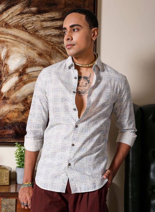 The Indian Garage Co. 100% Cotton Slim Fit Printed Full Sleeves Men's Casual Shirt - Blue ( Pack of 1 ) The Indian Garage Co. 100% Cotton Slim Fit Printed Full Sleeves Men's Casual Shirt - Blue ( Pack of 1 )