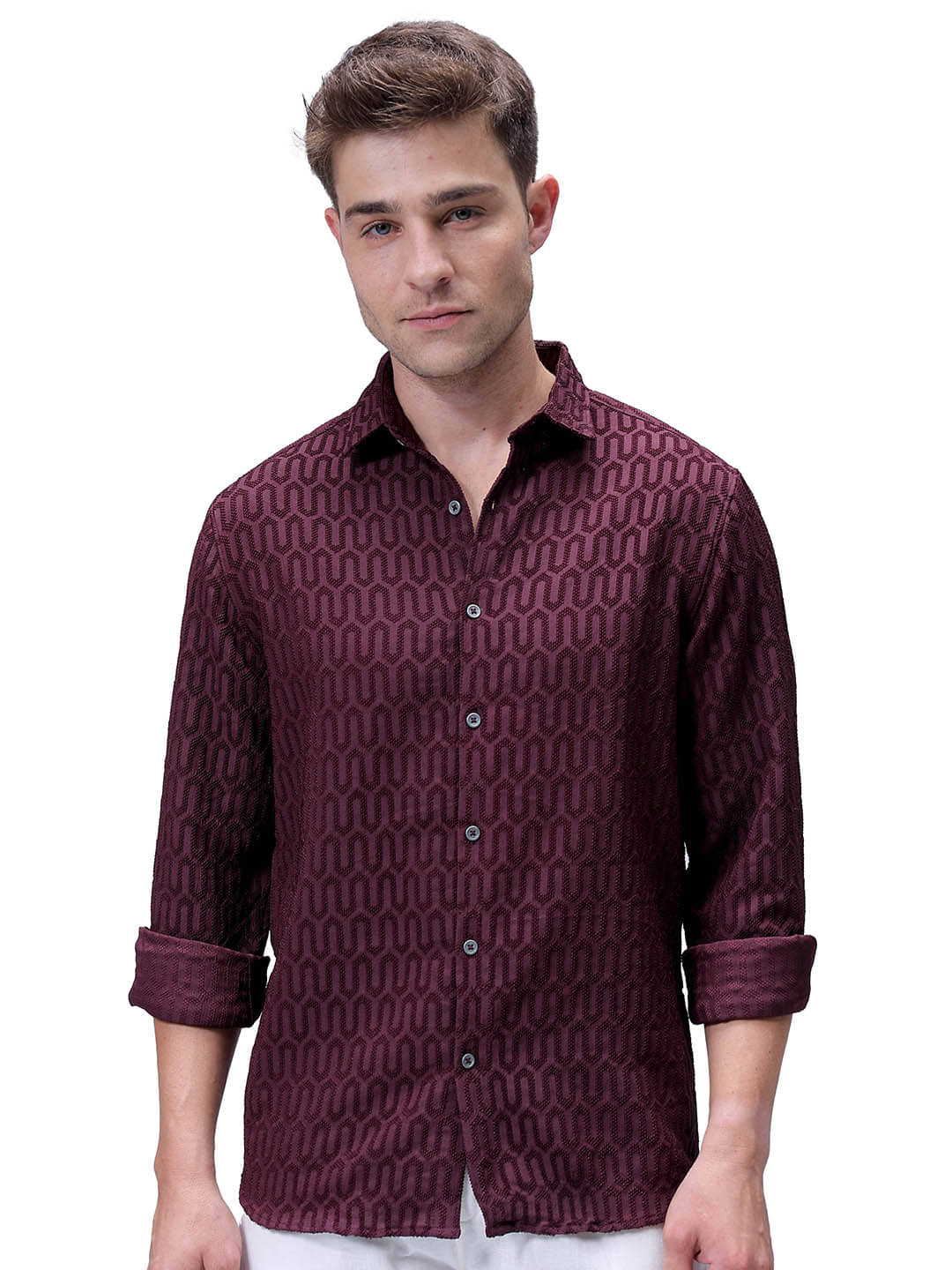     			The Indian Garage Co. Polyester Relaxed Fit Striped Full Sleeves Men's Casual Shirt - White ( Pack of 1 )