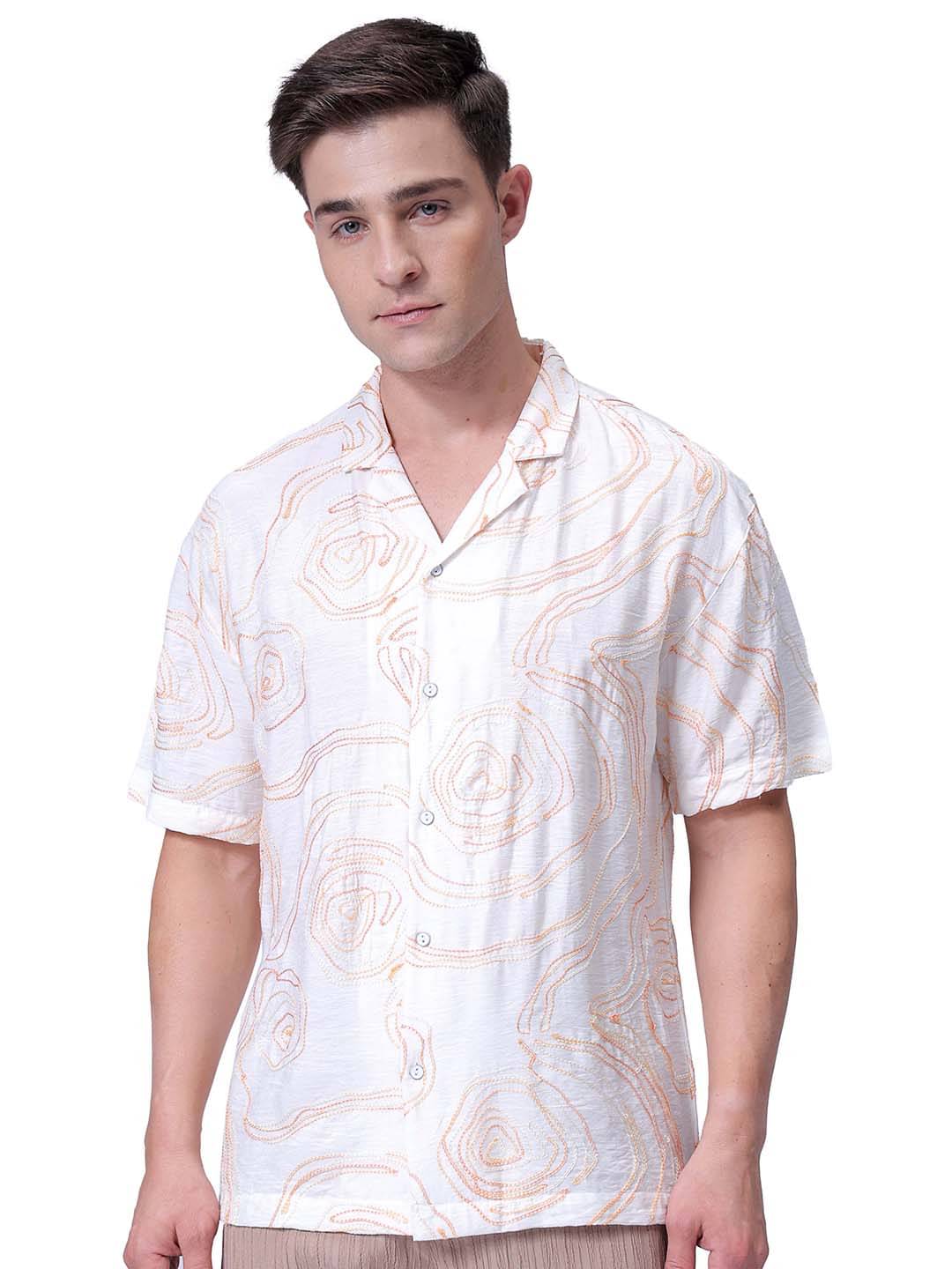     			The Indian Garage Co. Polyester Relaxed Fit Solids Half Sleeves Men's Casual Shirt - White ( Pack of 1 )
