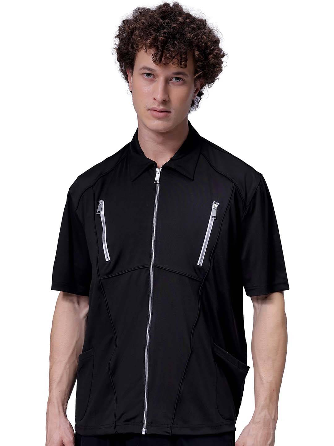 The Indian Garage Co. Polyester Boxy Solids Half Sleeves Men's Casual Shirt - Black ( Pack of 1 ) The Indian Garage Co. Polyester Boxy Solids Half Sleeves Men's Casual Shirt - Black ( Pack of 1 )