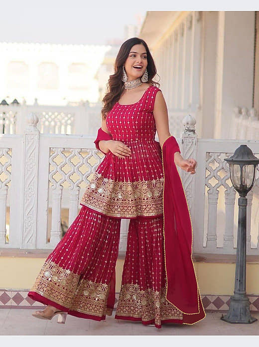 Sharara Snapdeal Georgette Kurti Sharara Lehenga Dress Designer