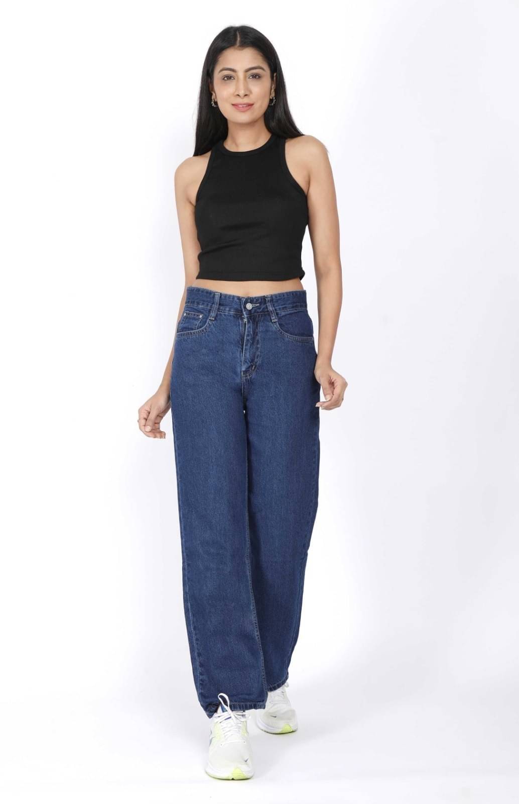     			WOOMNY - Dark Blue Denim Flared Women's Jeans ( Pack of 1 )