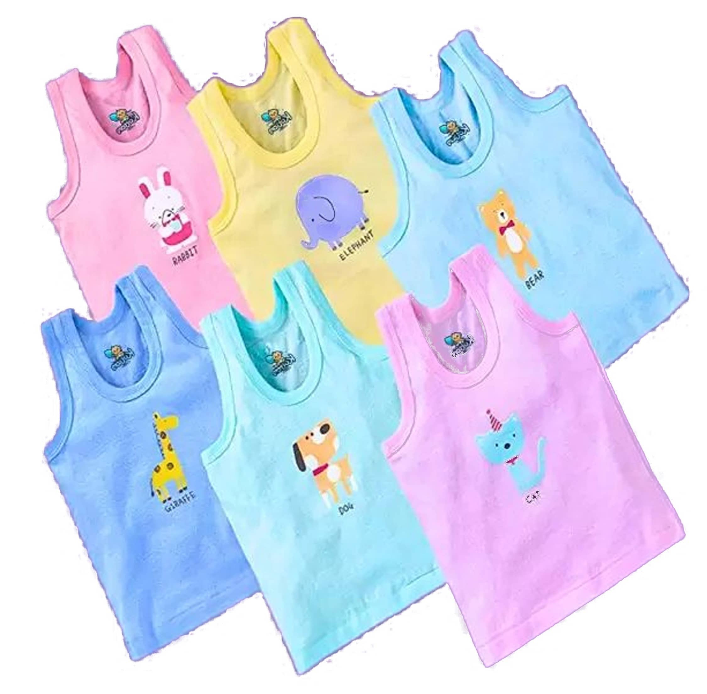 Cavenders Pack of 6 Boys Cotton Vest ( Multicolor ) - Nightwear & Loungewear | Buy online on ZillyBuy