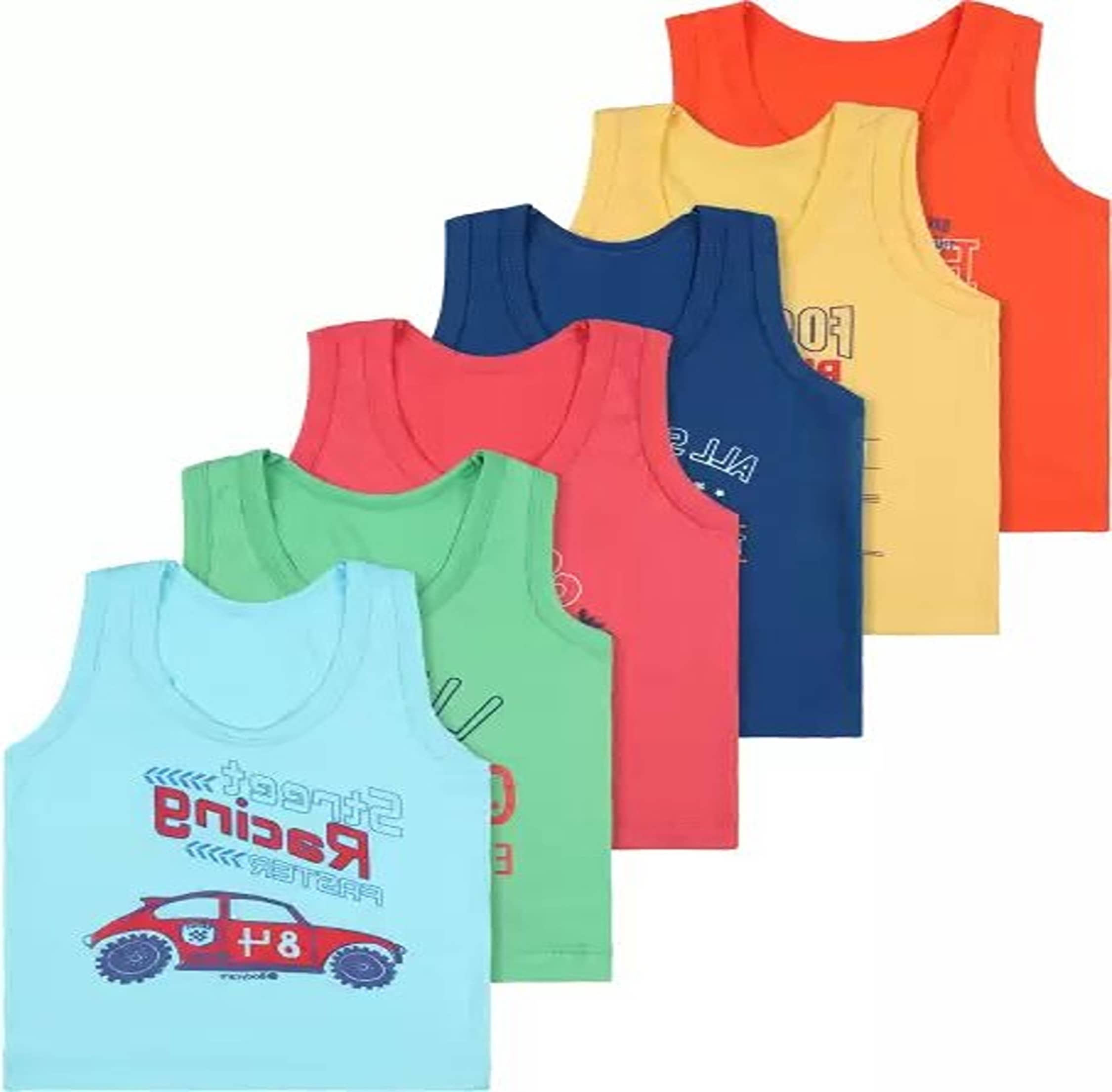 Cavenders Pack of 6 Boys Cotton Vest ( Multicolor ) - Nightwear & Loungewear | Buy online on ZillyBuy