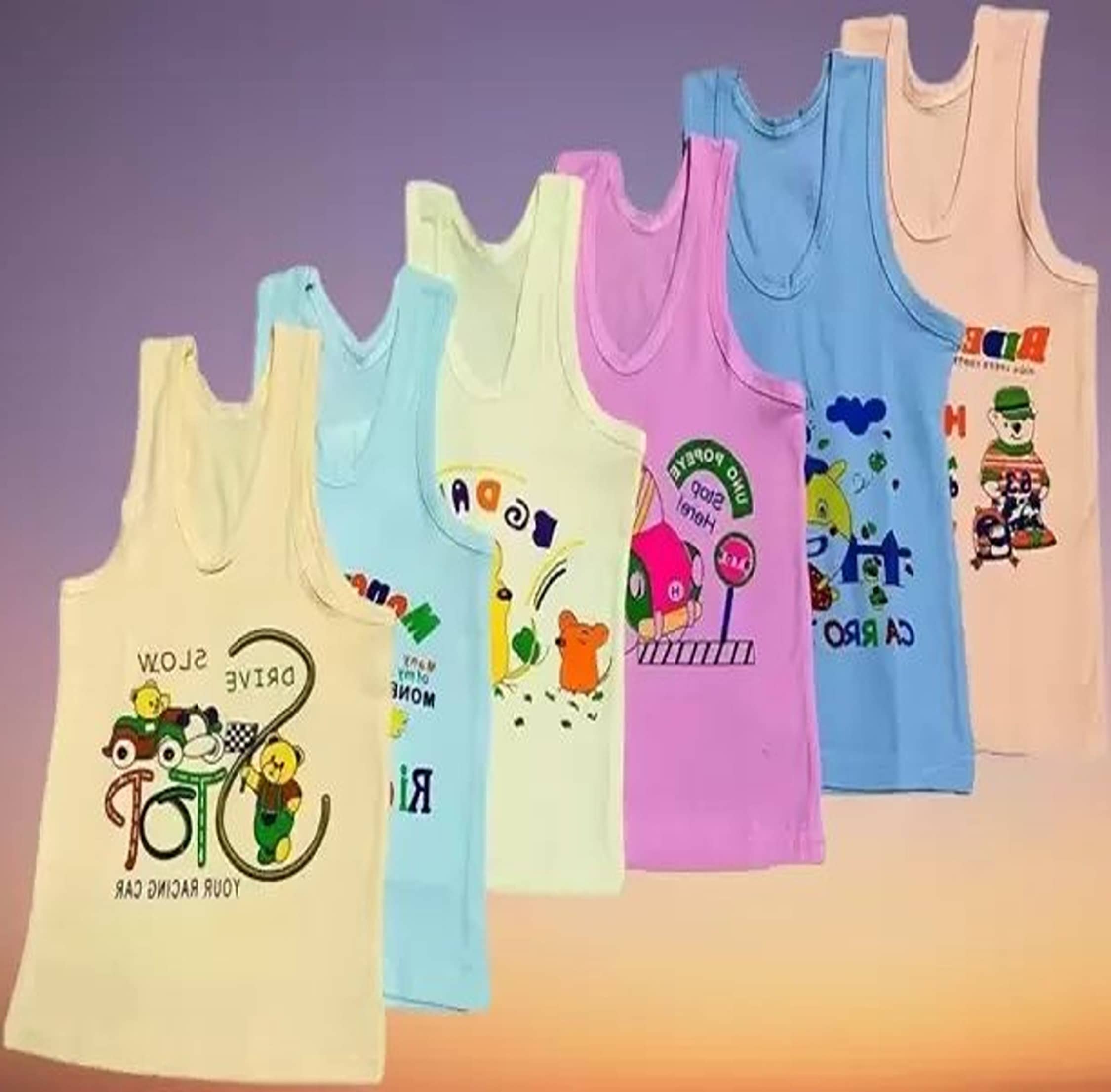 Cavenders Pack of 6 Boys Cotton Vest ( Multicolor ) - Nightwear & Loungewear | Buy online on ZillyBuy