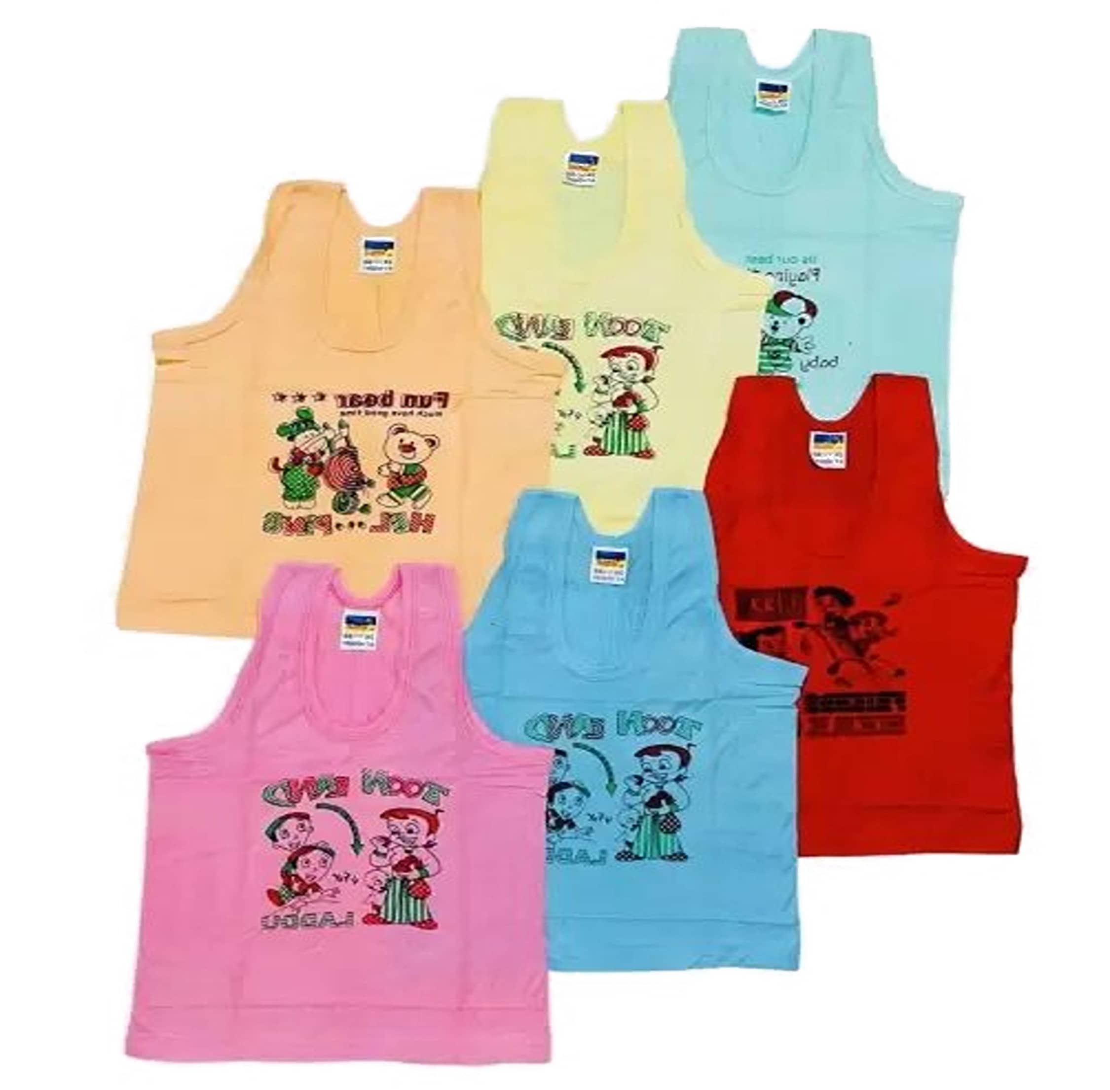 Cavenders Pack of 6 Boys Cotton Vest ( Multicolor ) - Nightwear & Loungewear | Buy online on ZillyBuy
